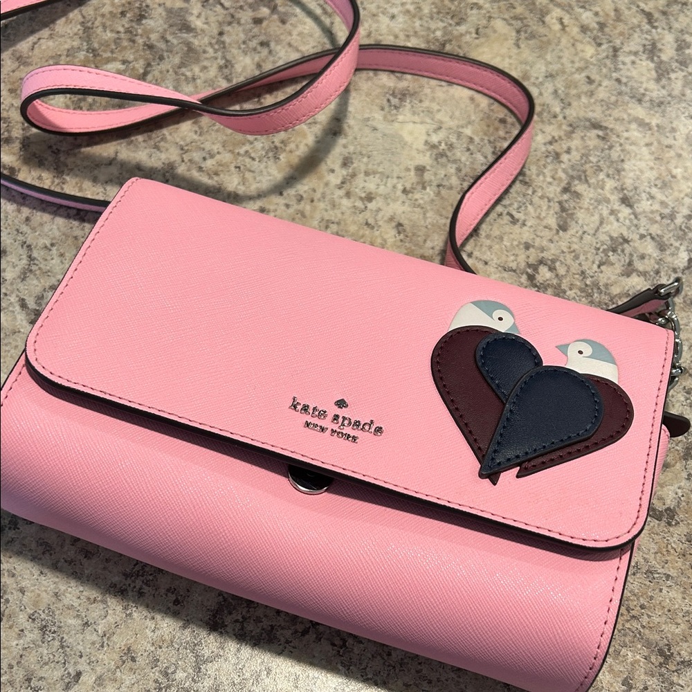 Kate Spade Pink Crossbody with Bird Design - Picture 1 of 3
